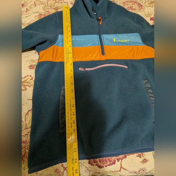 Cotopaxi Teca Fleece Hooded Half-Zip Pullover Men’s Medium  Teal/Orange/Blue - Picture 3 of 6
